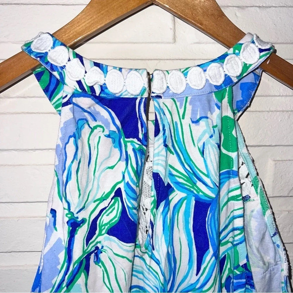 Lilly Pulitzer Blue and Green Floral Halter Neck Dawn Top, Women’s Size Small - Picture 5 of 6